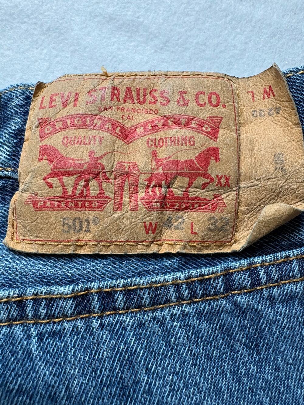 Levi's 501 Men's W42 L32 Original Straight Jeans Blue